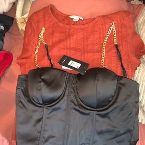 Satin crop top from fashion nova. Never worn.